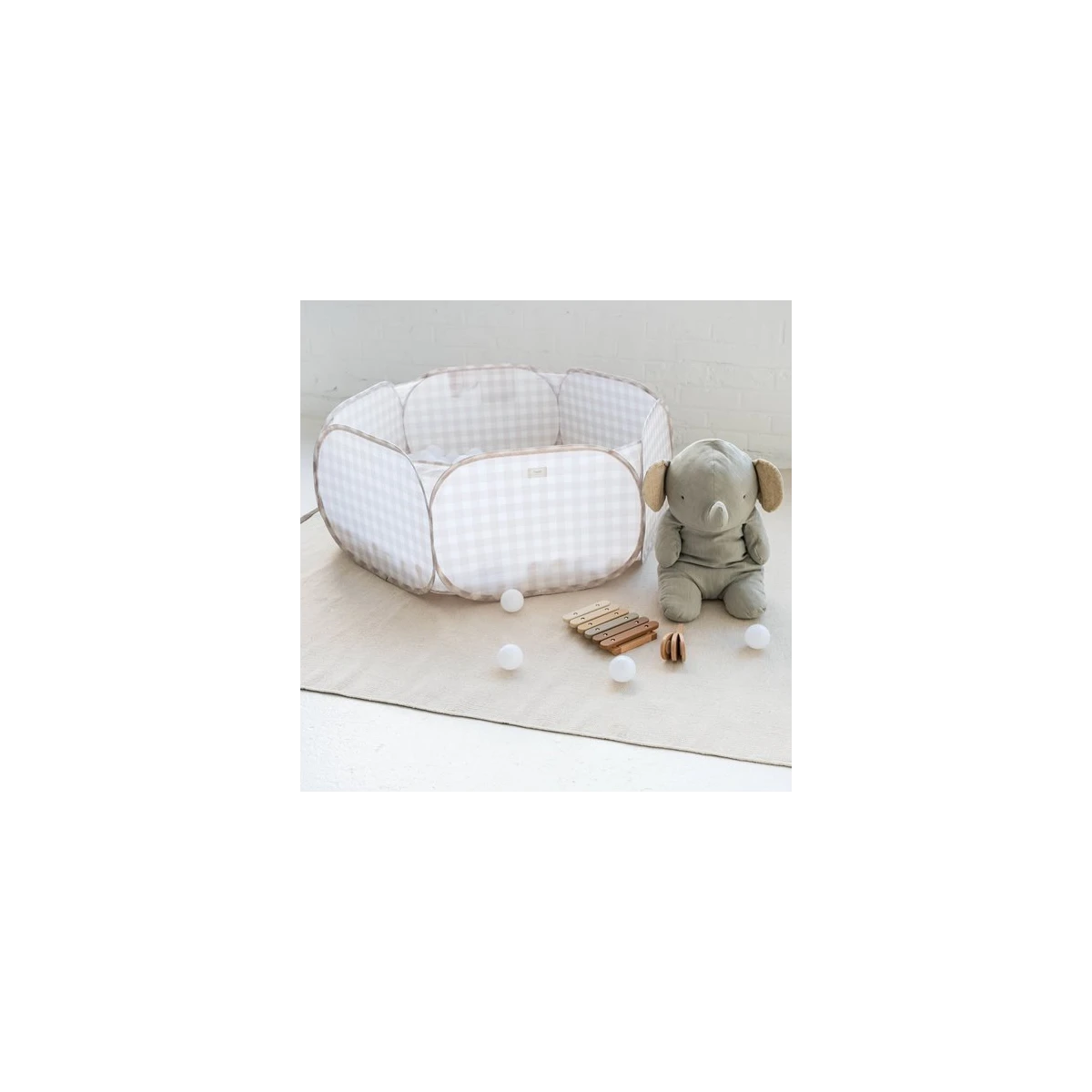 3 Sprouts Basen Piłeczkowy Gingham Beige