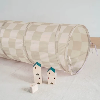 3 Sprouts Tunel do Zabawy Checkerboard Beige