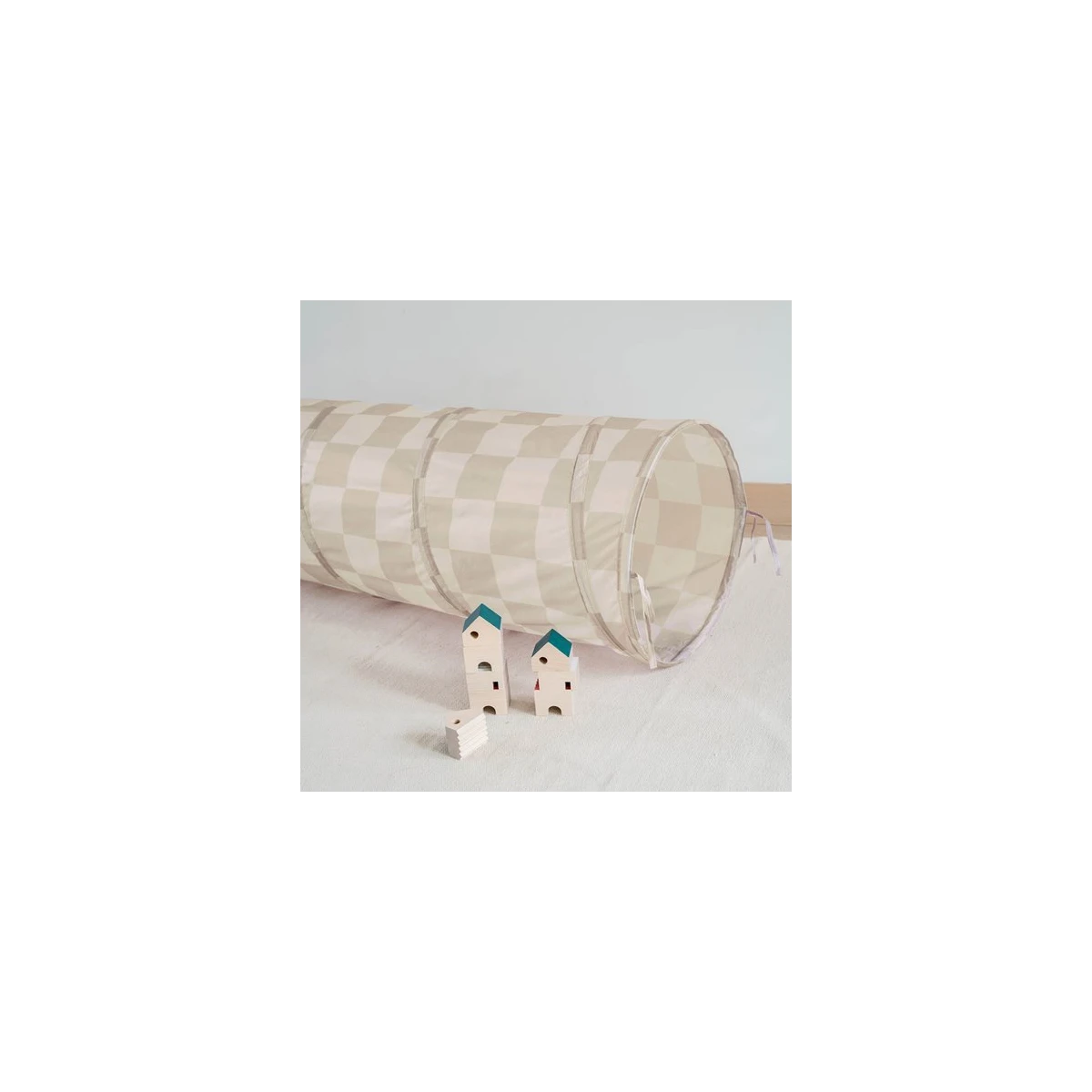 3 Sprouts Tunel do Zabawy Checkerboard Beige