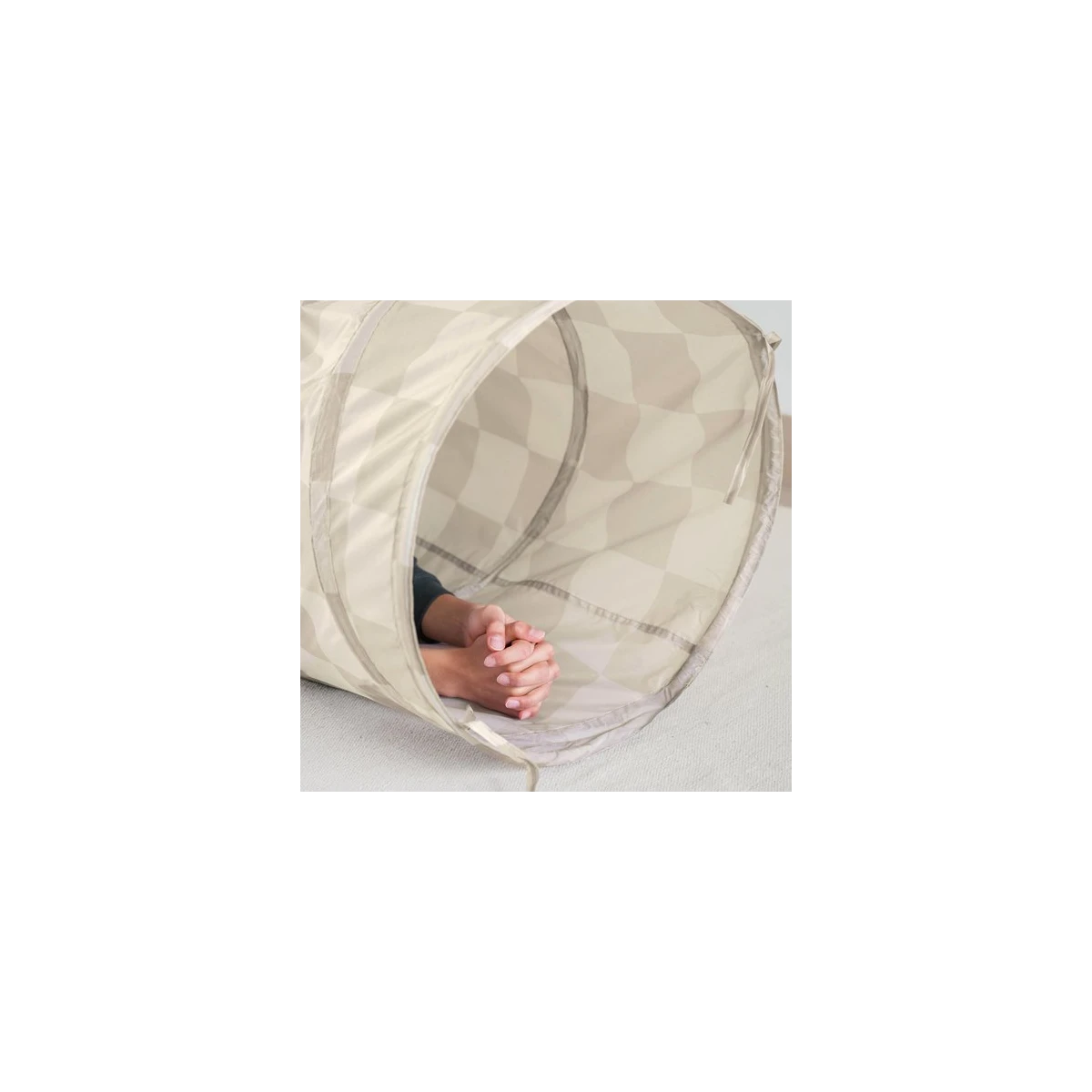 3 Sprouts Tunel do Zabawy Checkerboard Beige