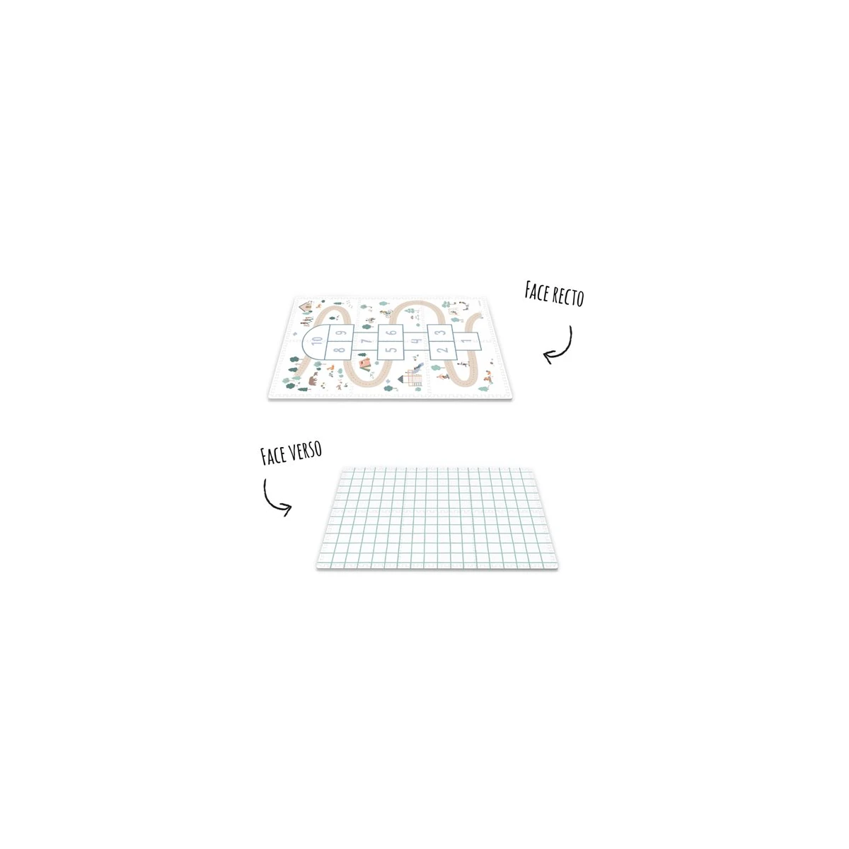 Play&Go TILOO Dwustronna Mata Piankowa 3w1 Hopscotch 120x180cm