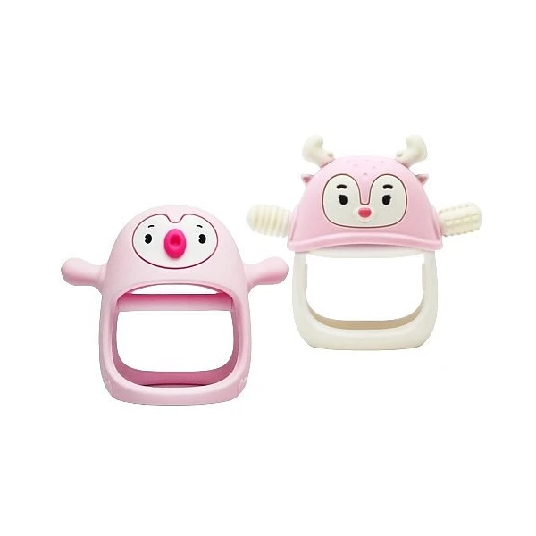 Smily Mia Gryzaki dla Niemowląt Pingwin i Renifer Light Pink
