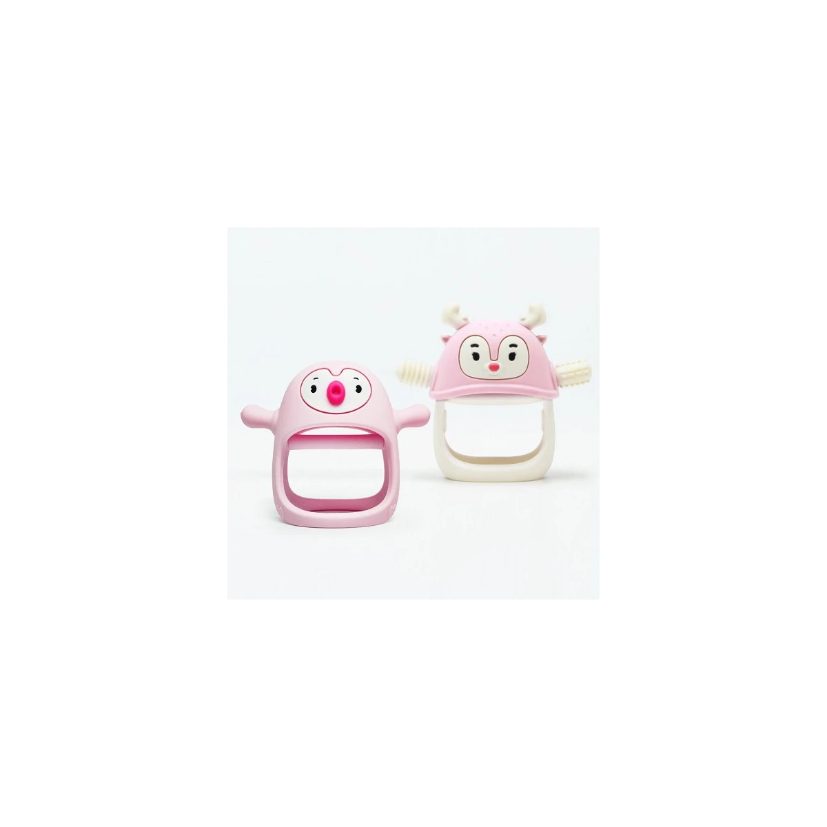 Smily Mia Gryzaki dla Niemowląt Pingwin i Renifer Light Pink