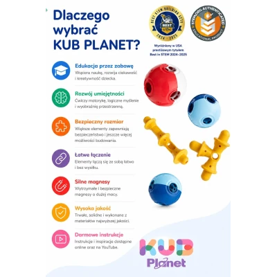 KUB Planet magnetyczne klocki konstrukcyjne 3D 55