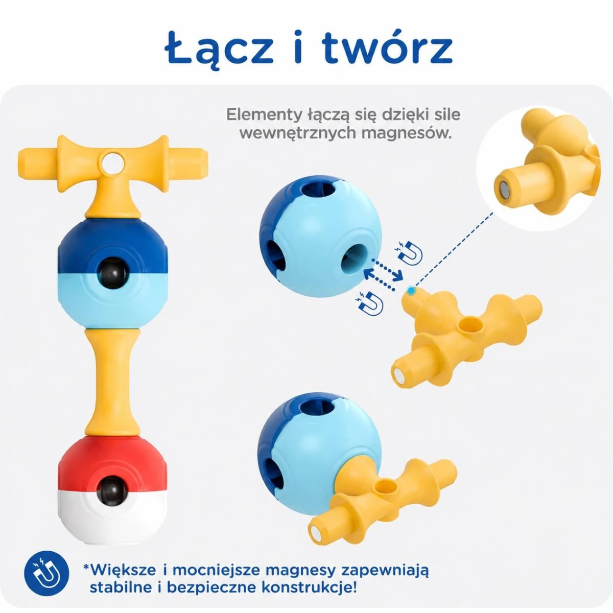 KUB Planet magnetyczne klocki konstrukcyjne 3D 30