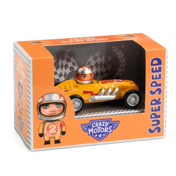 DJECO Autko CRAZY MOTORS YELLOW SUPER SPEED