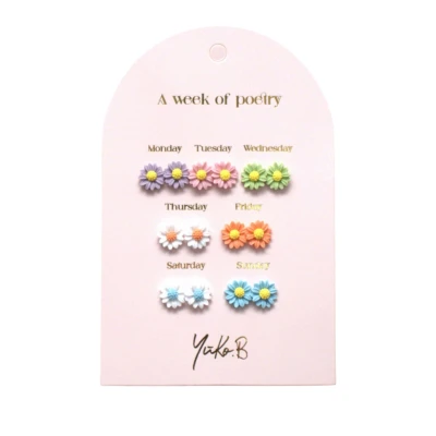 YUKO B. Kolczyki TYDZIEŃ POEZJI- Kwiaty 7 par ( wersja angielska )