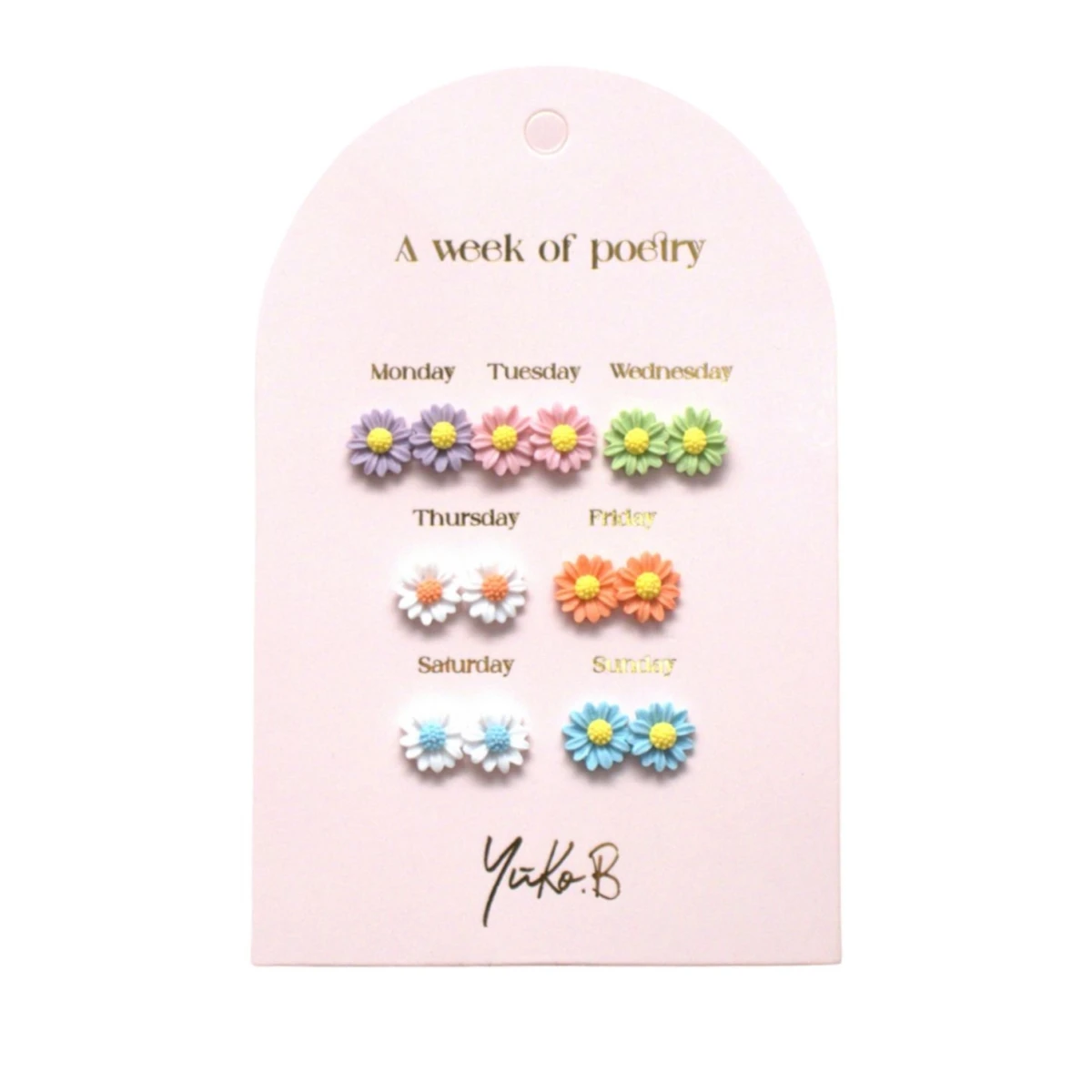 YUKO B. Kolczyki TYDZIEŃ POEZJI- Kwiaty 7 par ( wersja angielska )