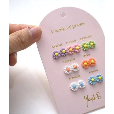 YUKO B. Kolczyki TYDZIEŃ POEZJI- Kwiaty 7 par ( wersja angielska )