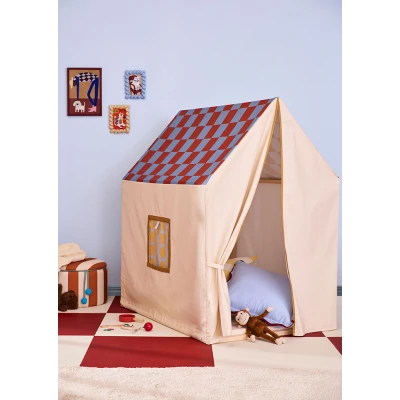 KID'S CONCEPT namiot domek z dachem w kratkę błękitny