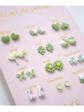 YUKO B. Kolczyki „ROK POEZJI” – Zielone 12 par (wersja angielska)