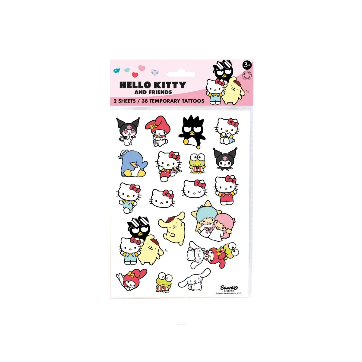 MICKI Zmywalne dziecięce tatuaże zestaw 38 sztuk zabawka dla dzieci Hello Kitty