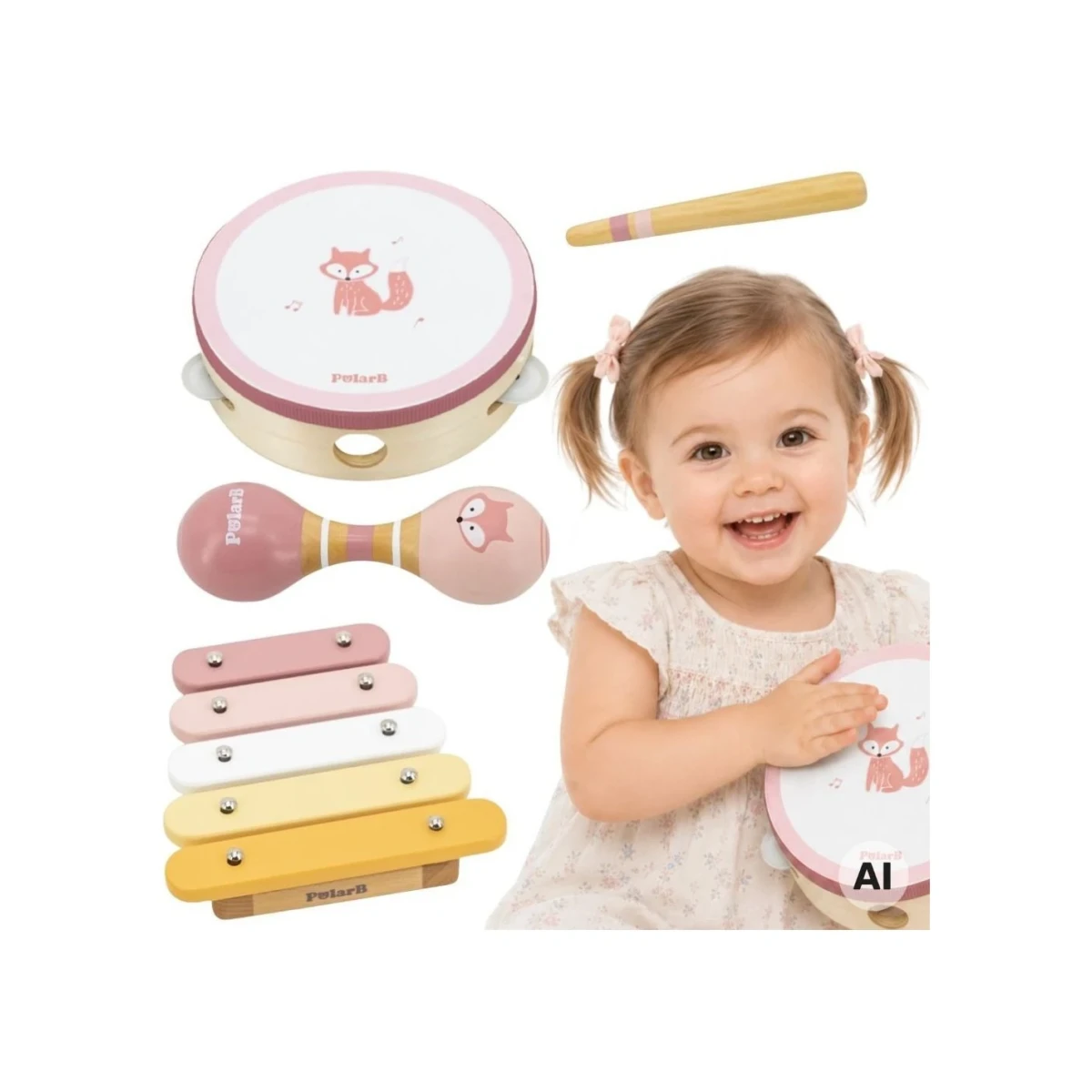 VIGA PolarB Zestaw Instrumentów Muzycznych Różowy