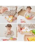 VIGA Drewniana Pizza Do Krojenia Zestaw kuchenny 27 el. Dla Dzieci 18M+