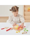 VIGA Drewniana Pizza Do Krojenia Zestaw kuchenny 27 el. Dla Dzieci 18M+
