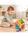 TOOKY TOY Drewniany Domek Manipulacyjny