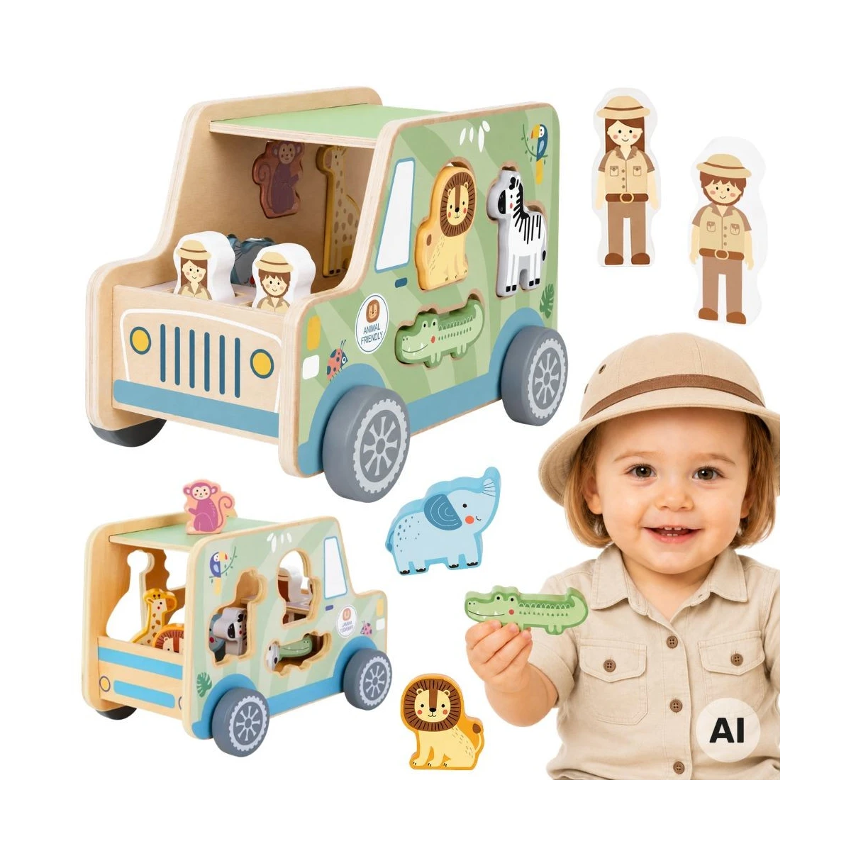 TOOKY TOY Samochód Kostka Aktywności Safarii