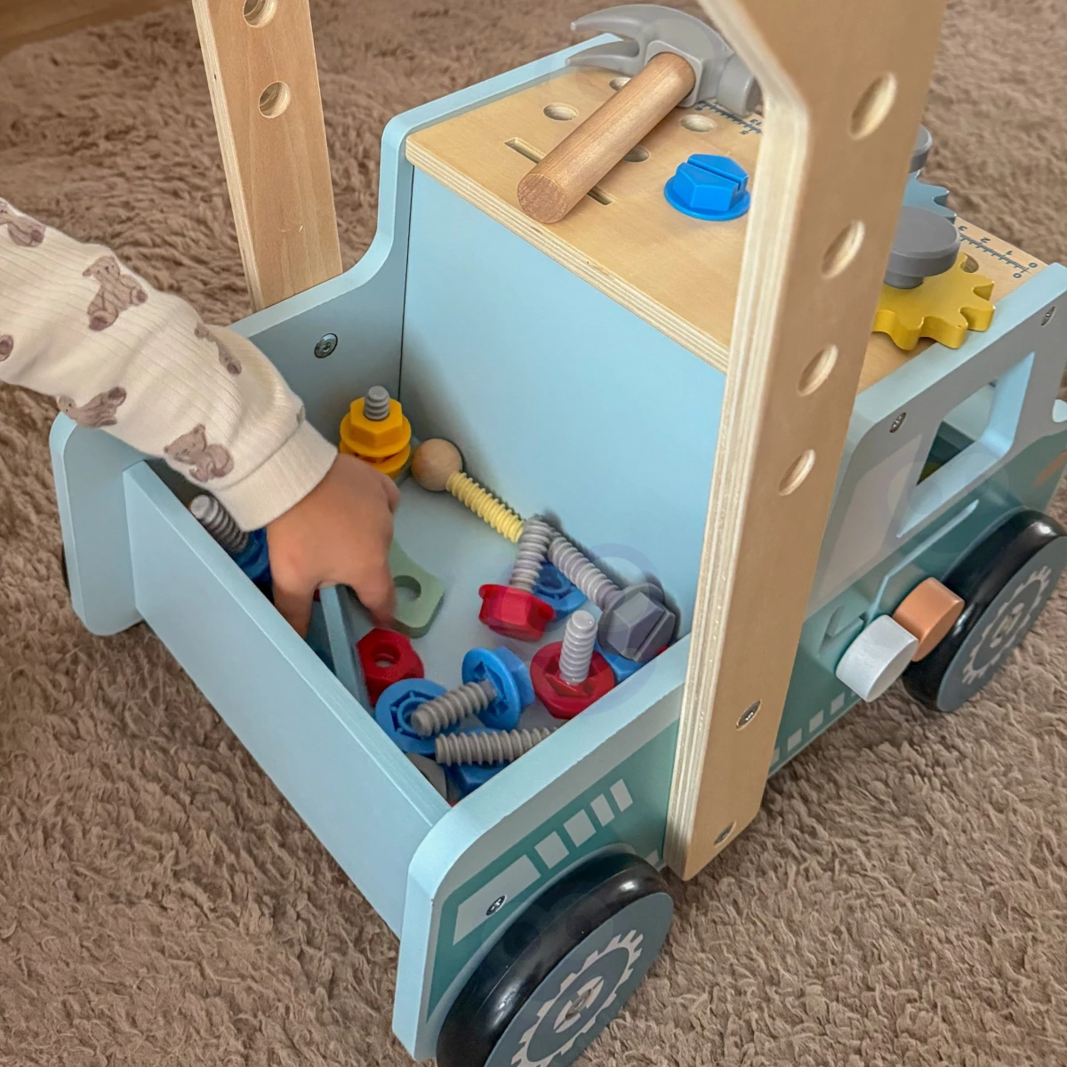 TOOKY TOY Drewniany Chodzik Samochód Mini Warsztat STEM