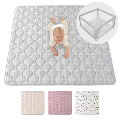 HAKUNA MATTE Pikowana mata do zabawy Dywan dziecięcy Square Quilted Play Mat 127 x 127 cm Hygge Szary