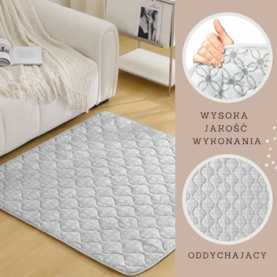 HAKUNA MATTE Pikowana mata do zabawy Dywan dziecięcy Square Quilted Play Mat 127 x 127 cm Hygge Szary