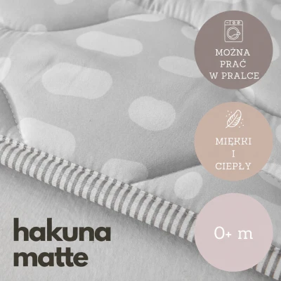 HAKUNA MATTE Pikowana mata do zabawy Dywan dziecięcy Square Quilted Play Mat 127 x 127 cm Hygge Szary