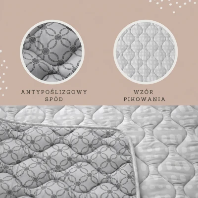 HAKUNA MATTE Pikowana mata do zabawy Dywan dziecięcy Square Quilted Play Mat 127 x 127 cm Hygge Szary