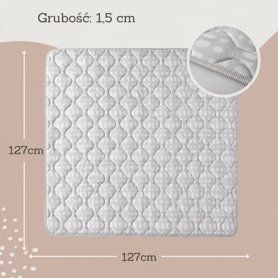 HAKUNA MATTE Pikowana mata do zabawy Dywan dziecięcy Square Quilted Play Mat 127 x 127 cm Hygge Szary