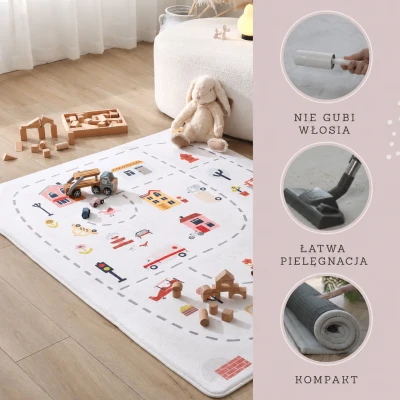 HAKUNA MATTE Mata piankowa dla dzieci Dywan do pokoju dziecięcego Coral Velvet z pianką memory 160 x 120 cm Miasto