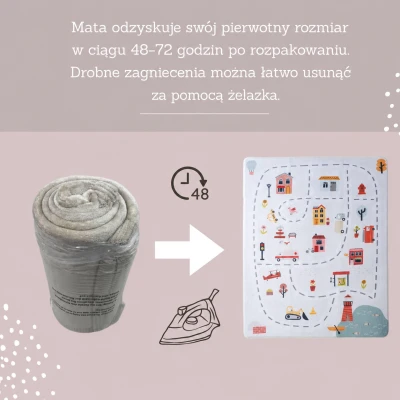 HAKUNA MATTE Mata piankowa dla dzieci Dywan do pokoju dziecięcego Coral Velvet z pianką memory 160 x 120 cm Miasto