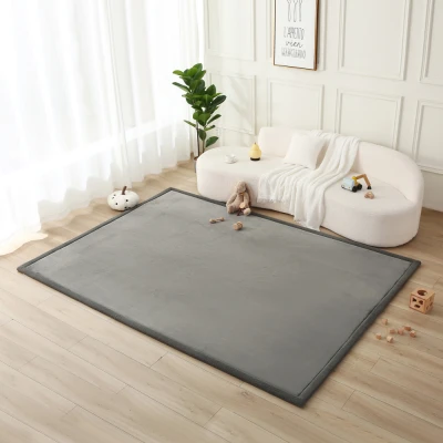 HAKUNA MATTE Mata piankowa dla dzieci Dywan do pokoju dziecięcego Coral Velvet z pianką memory 280 x 200 cm Ciemnoszary