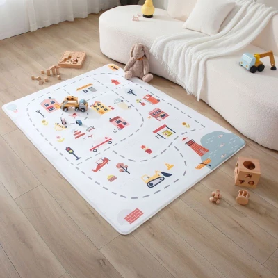 HAKUNA MATTE Mata piankowa dla dzieci Dywan do pokoju dziecięcego Coral Velvet z pianką memory 160 x 120 cm Miasto