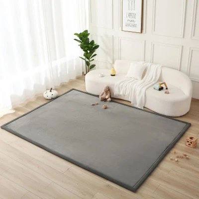 HAKUNA MATTE Mata piankowa dla dzieci Dywan do pokoju dziecięcego Coral Velvet z pianką memory 280 x 200 cm Ciemnoszary