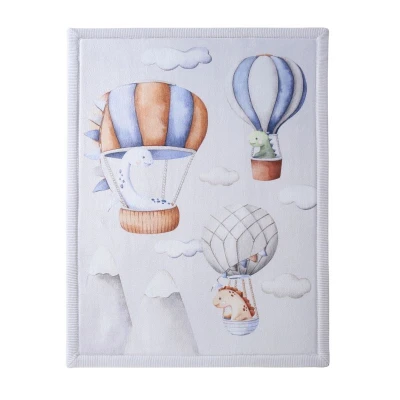 HAKUNA MATTE Mata piankowa dla dzieci Dywan do pokoju dziecięcego Coral Velvet z pianką memory 170 x 120 cm Dinozaury i Balony