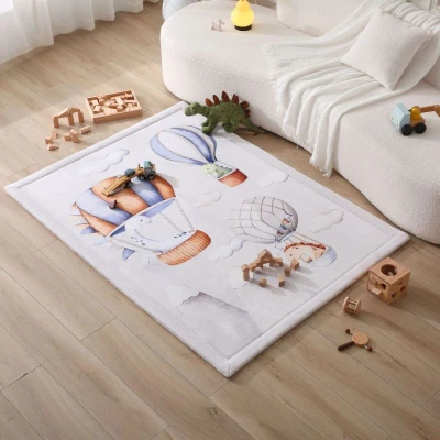 HAKUNA MATTE Mata piankowa dla dzieci Dywan do pokoju dziecięcego Coral Velvet z pianką memory 170 x 120 cm Dinozaury i Balony