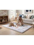 HAKUNA MATTE Mata piankowa dla dzieci Dywan do pokoju dziecięcego Coral Velvet z pianką memory 170 x 120 cm Dinozaury i Balony