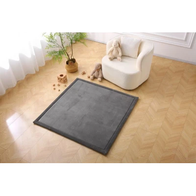 HAKUNA MATTE Mata piankowa dla dzieci Dywan do pokoju dziecięcego Coral Velvet z pianką memory kwadratowy 127cm ciemnoszary
