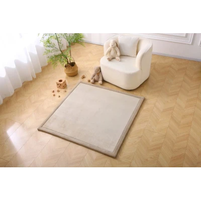 HAKUNA MATTE Mata piankowa dla dzieci Dywan do pokoju dziecięcego Coral Velvet z pianką memory kwadratowy 127cm beżowy