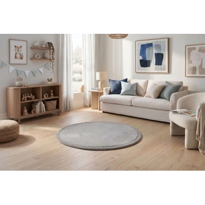 HAKUNA MATTE Mata piankowa dla dzieci Dywan do pokoju dziecięcego Coral Velvet z pianką memory okrągły 120cm beżowy