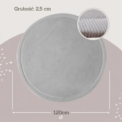 HAKUNA MATTE Mata piankowa dla dzieci Dywan do pokoju dziecięcego Coral Velvet z pianką memory okrągły 120cm beżowy