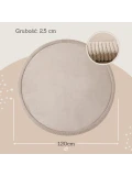 HAKUNA MATTE Mata piankowa dla dzieci Dywan do pokoju dziecięcego Coral Velvet z pianką memory okrągły 120cm beżowy