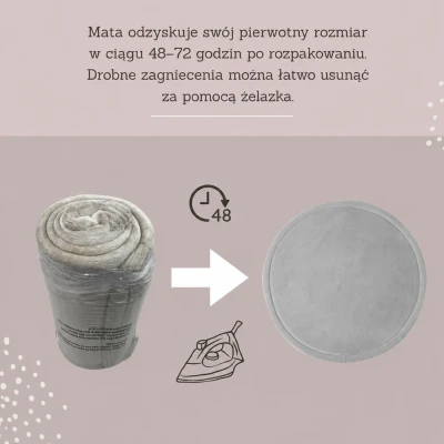 HAKUNA MATTE Mata piankowa dla dzieci Dywan do pokoju dziecięcego Coral Velvet z pianką memory okrągły 120cm beżowy