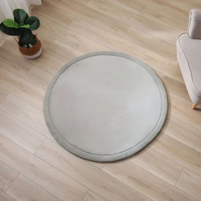 HAKUNA MATTE Mata piankowa dla dzieci Dywan do pokoju dziecięcego Coral Velvet z pianką memory okrągły 120cm beżowy