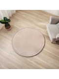 HAKUNA MATTE Mata piankowa dla dzieci Dywan do pokoju dziecięcego Coral Velvet z pianką memory okrągły 120cm beżowy