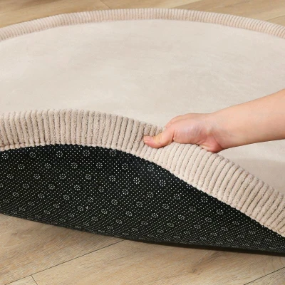 HAKUNA MATTE Mata piankowa dla dzieci Dywan do pokoju dziecięcego Coral Velvet z pianką memory okrągły 120cm beżowy