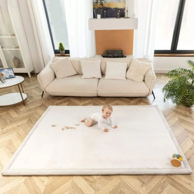 HAKUNA MATTE Mata piankowa dla dzieci Dywan do pokoju dziecięcego Coral Velvet z pianką memory 200 x 150 cm jasnoszary