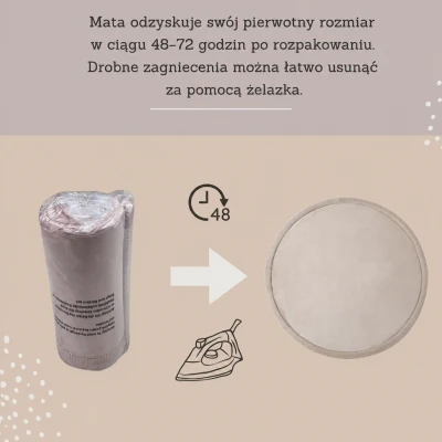 HAKUNA MATTE Mata piankowa dla dzieci Dywan do pokoju dziecięcego Coral Velvet z pianką memory okrągły 120cm beżowy