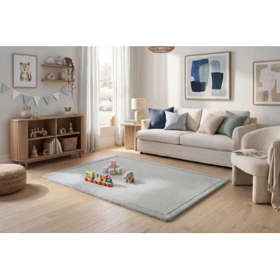 HAKUNA MATTE Mata piankowa dla dzieci Dywan do pokoju dziecięcego Coral Velvet z pianką memory 170 x 120cm jasnoszary