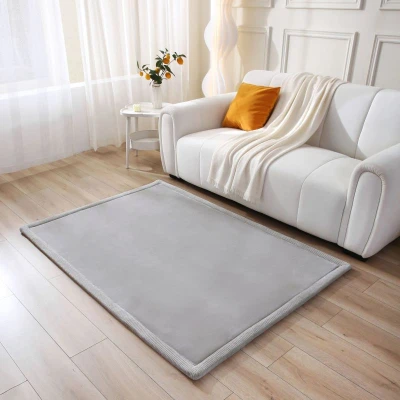 HAKUNA MATTE Mata piankowa dla dzieci Dywan do pokoju dziecięcego Coral Velvet z pianką memory 170 x 120cm jasnoszary