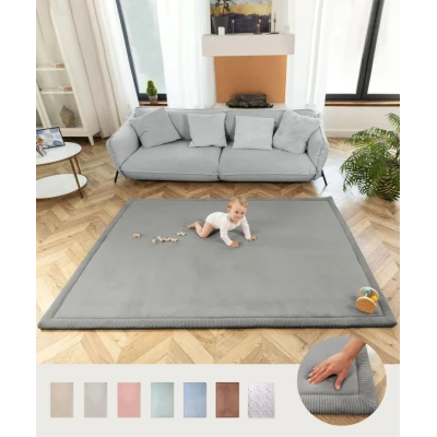 HAKUNA MATTE Mata piankowa dla dzieci Dywan do pokoju dziecięcego Coral Velvet z pianką memory 150 x 200 cm Ciemnoszary
