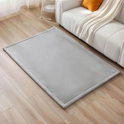 HAKUNA MATTE Mata piankowa dla dzieci Dywan do pokoju dziecięcego Coral Velvet z pianką memory 170 x 120cm jasnoszary